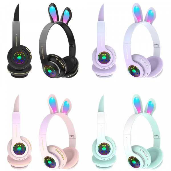 Безжични слушалки Заешки уши Rabbit Headphones PM-08 + Играчка Скуиши