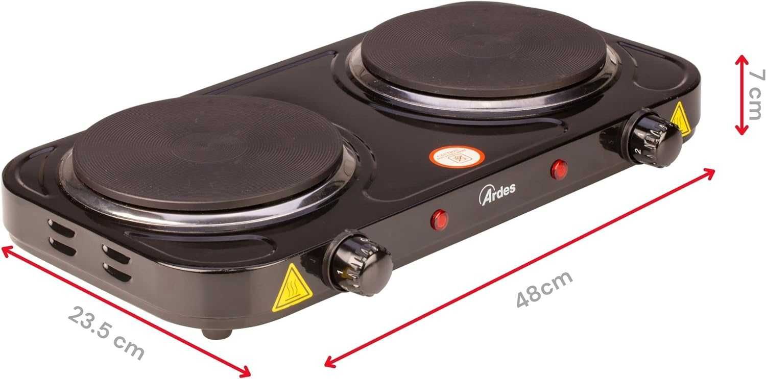 ПРОМО Нов Електрически Двоен Котлон ARDES 15.5см 18см 2500W с Гаранция