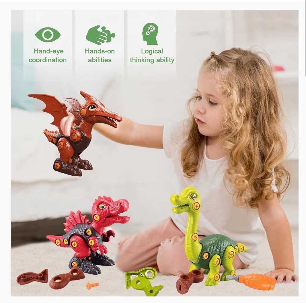 Kомплект от 3 играчки за разглобяване на динозаври