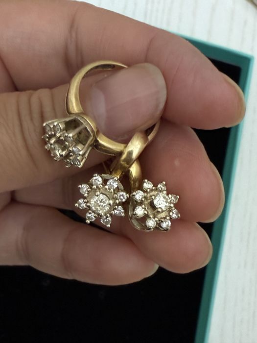 Бриллиант комплект золото