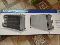 Dulap textil pentru incaltaminte cu 16 compartimente, gri, Textille