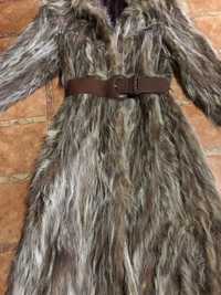 Дълго дамско палто- естествена кожа