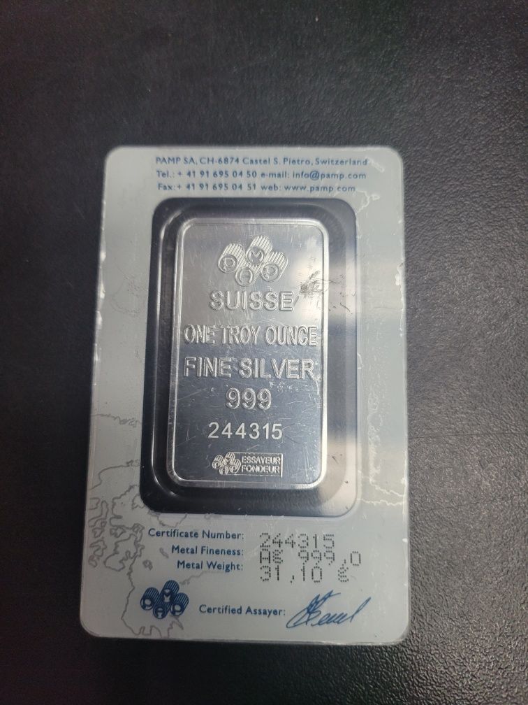 Сребърно кюлче  P.A.M.P  - 1 Oz/ 31.1  грама