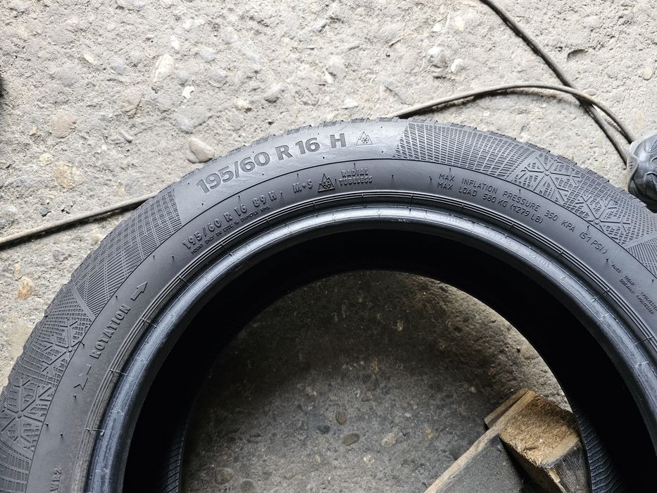 4 anvelope iarna 195 60 16 Continental 6mm