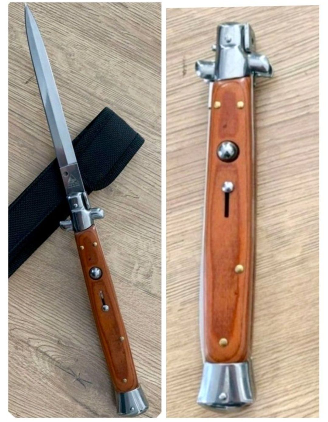 Briceag Stileto, cuțit Italian 34cm + Husa Cadou cuțit vânătoare