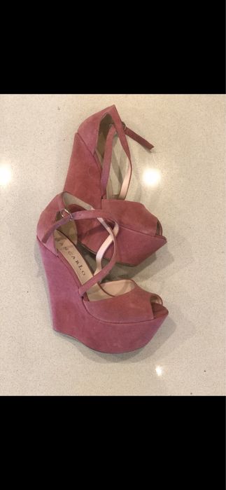 Vand sandale piele intoarsa roz