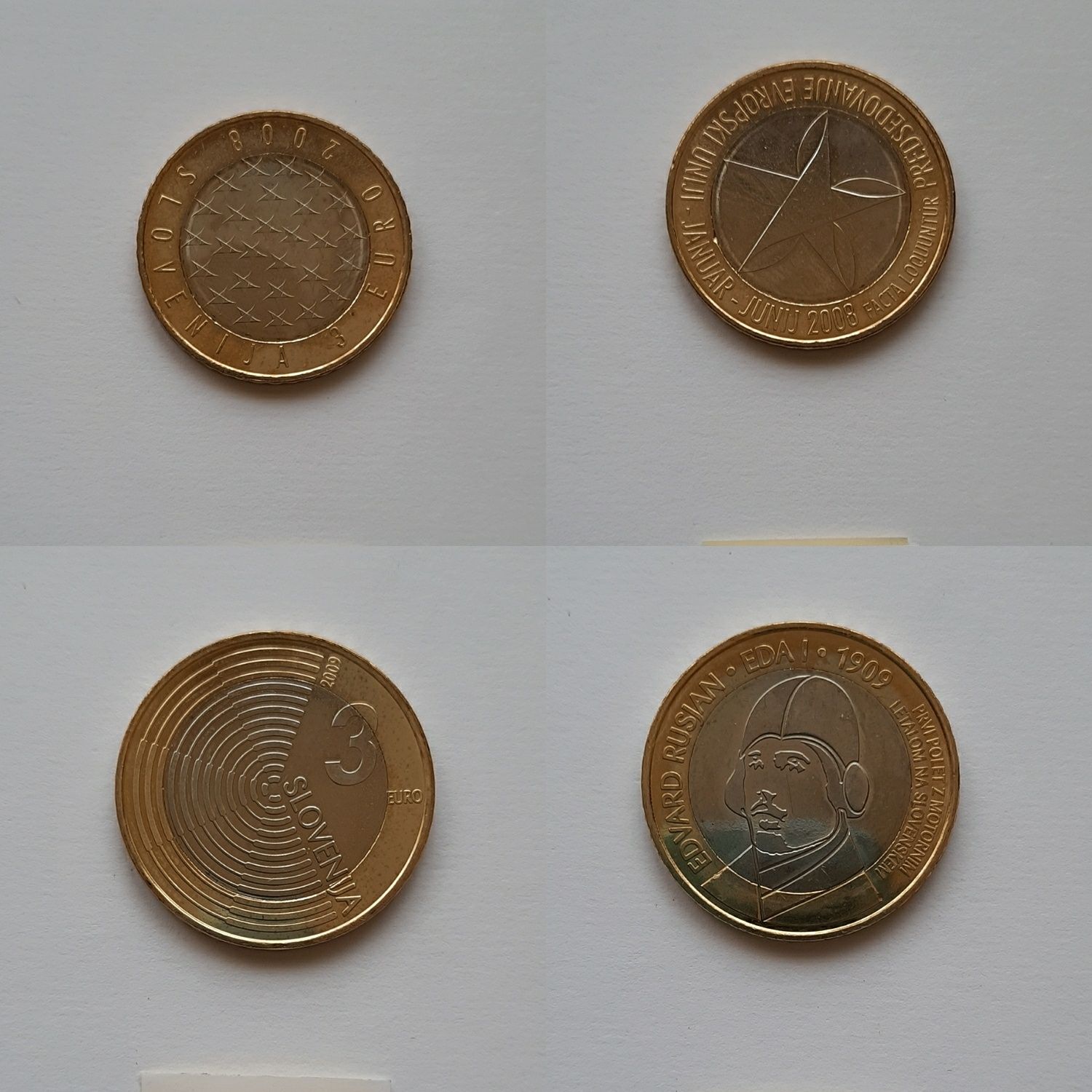 Moneda comemorativa de 3 Euro, Slovenia, anii 2008 - 2018
