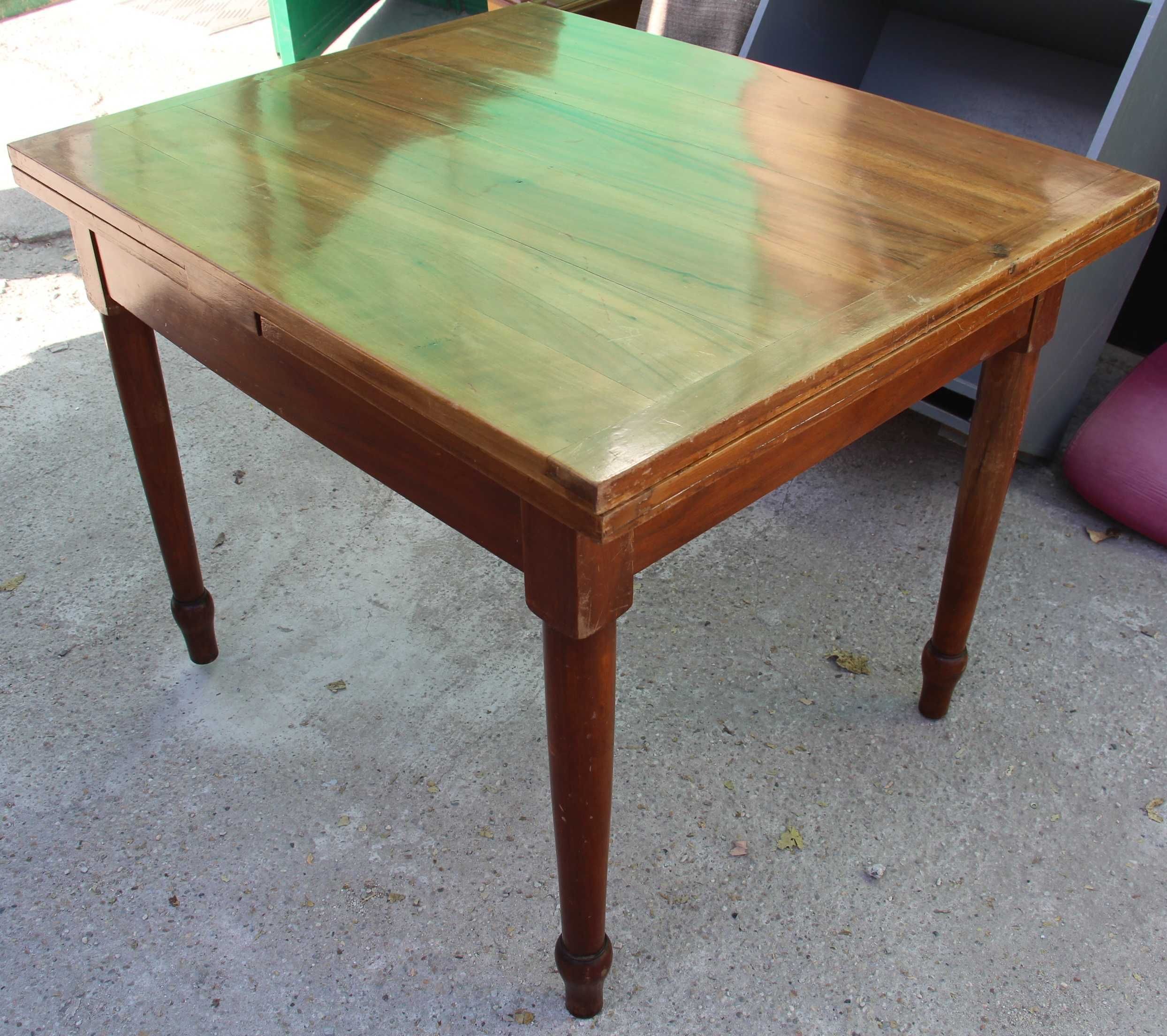 Masa Vintage Extensibila; Masa din lemn cu blat 105x85 cm