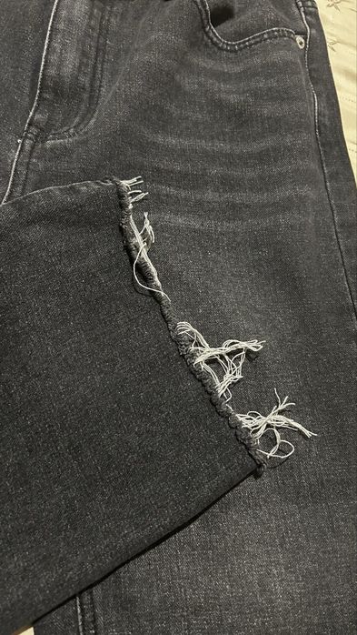 Сиви дънки с широк крачол