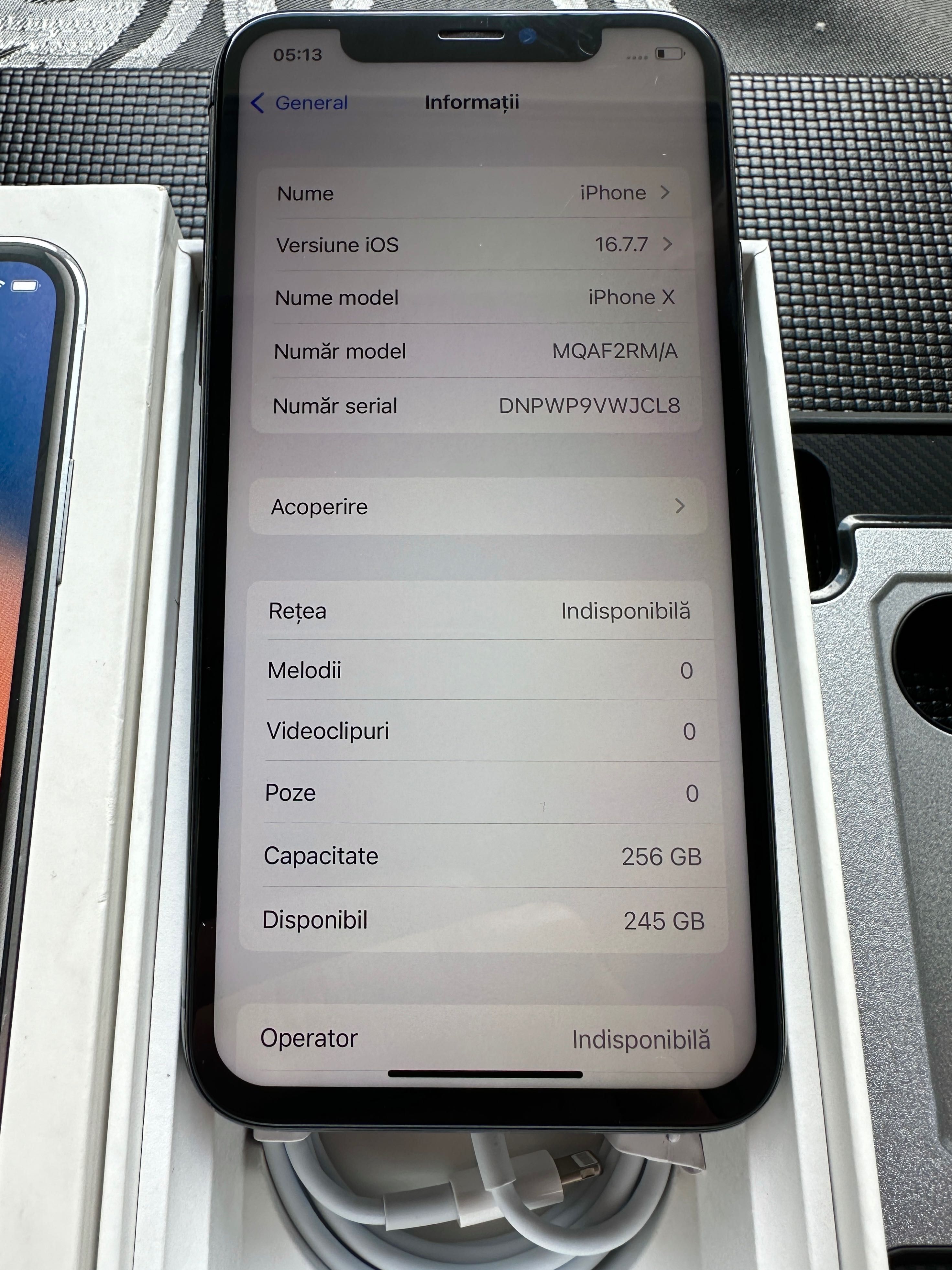 iPhone X Space Grey Impecabil / 256 Gb / Neverlocked / 100% bateria