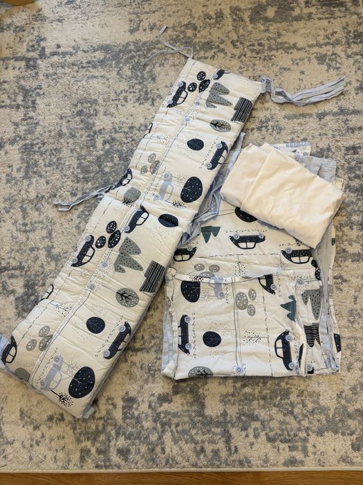 Lenjerie patut(saltea,plapuma,perna+protectie patut+aleza impermeabila