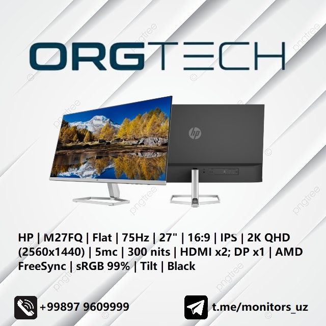 [NEW] монитор HP M27FQ 2K QHD