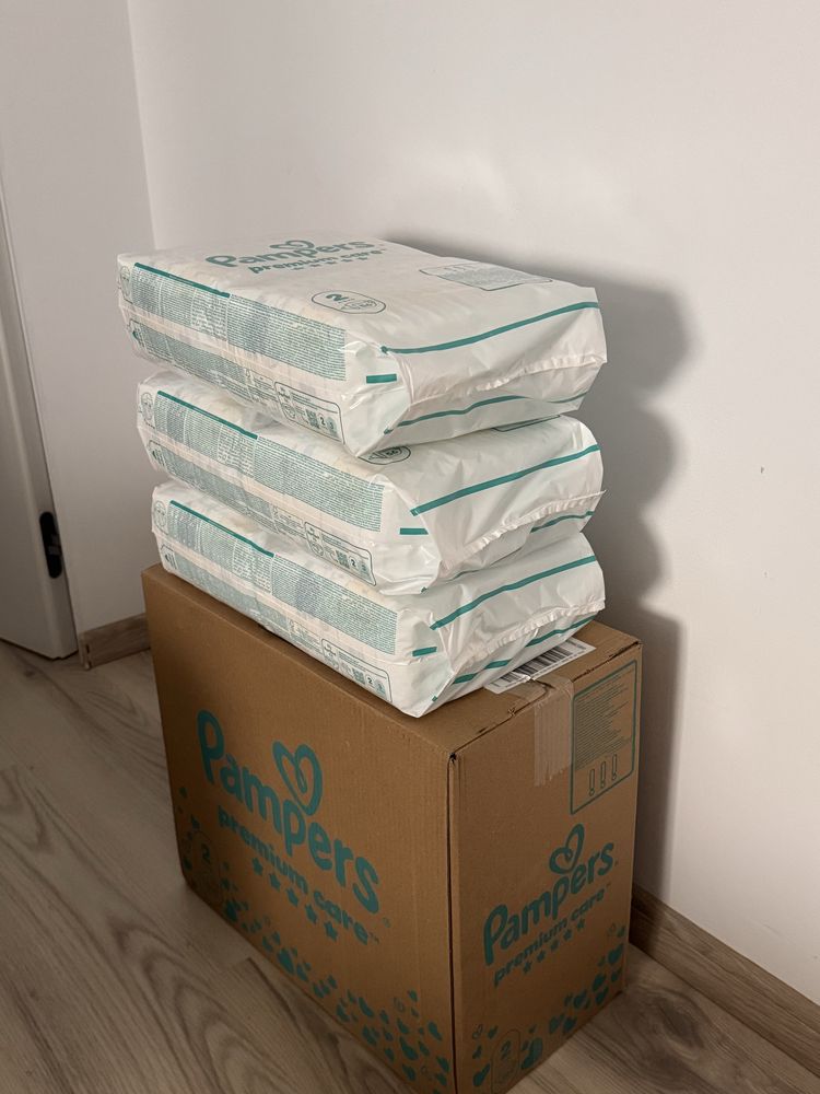 Pampers Premium Care mărimea 2 – 3 pachete sigilate (168 buc)