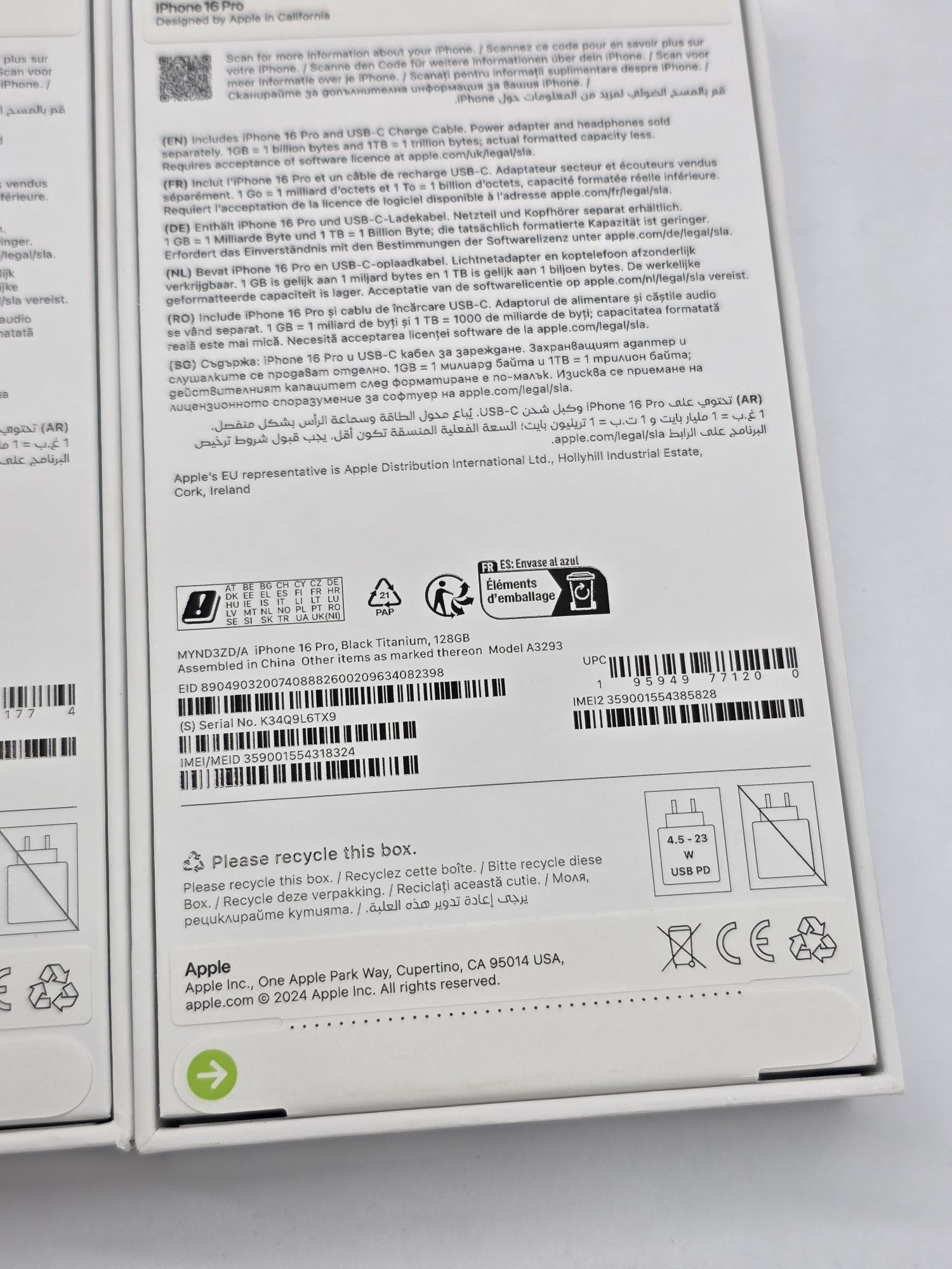 Iphone 16 pro, 128gb, FACTURA+GARANTIE Telekom România, SIGILATE