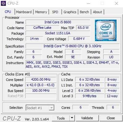 Intel i5-8600 до 4.30GHz процесор сокет 1151 - Coffee Lake