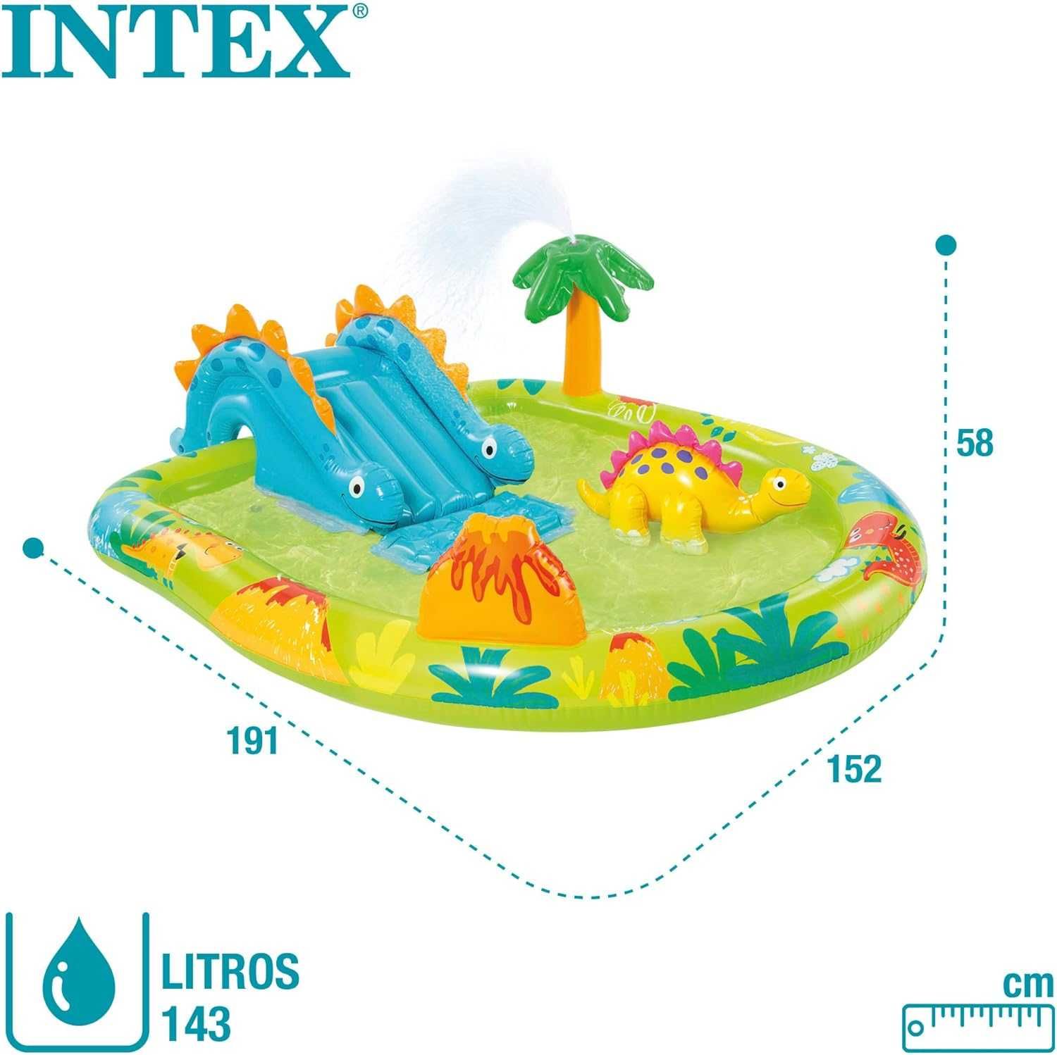 Център за игра Intex, дино / Надуваем център за игра с пързалка Нов