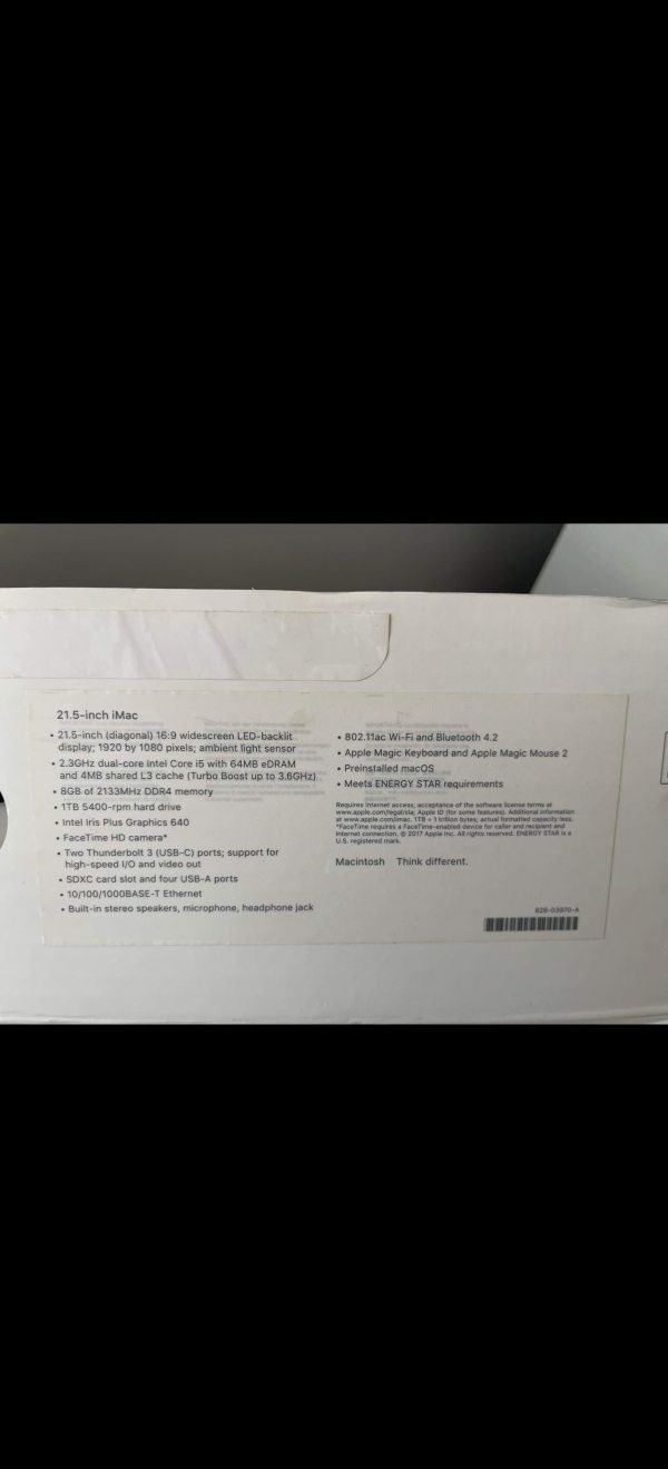 IMac 21.5 in. Компютър. Внос САЩ