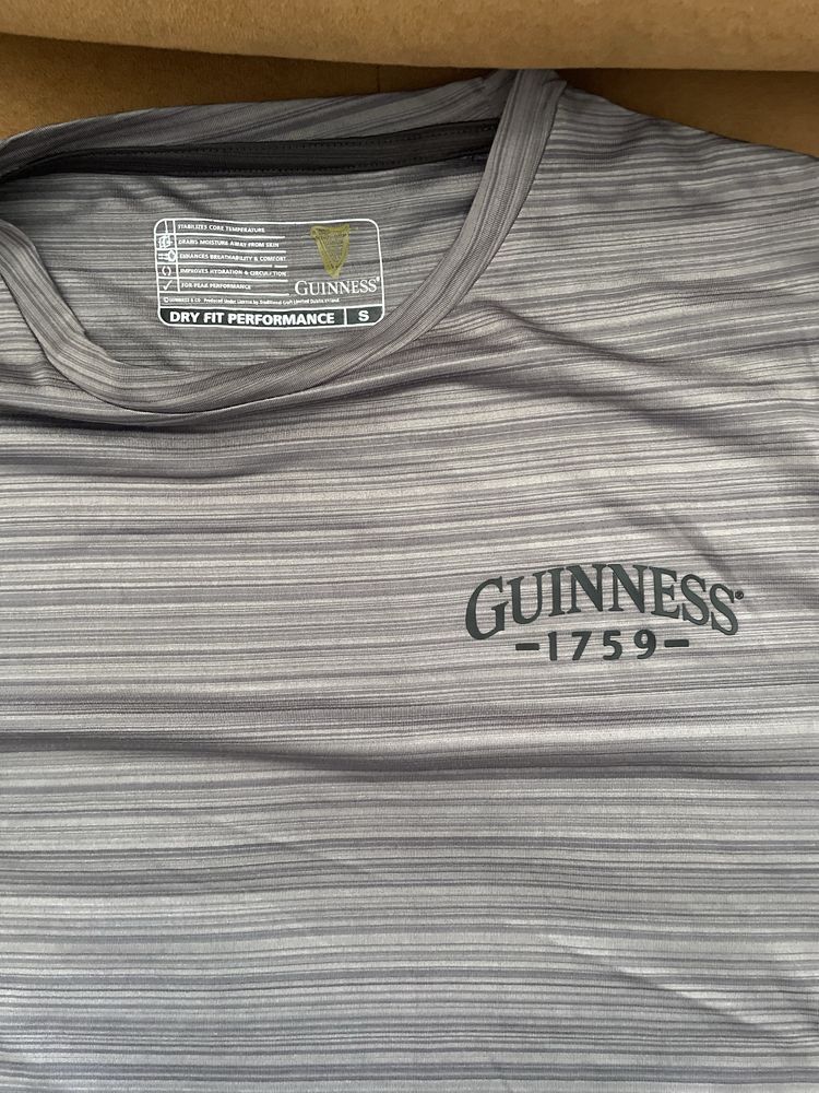Guinness dry fit, мъжка бързосъхнеща тениска, сива, спорт, фитнес