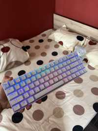 Tastatura AQIRYS Mira wireless,60%NKRO,Bluetooth,iluminare RGB,USB,alb