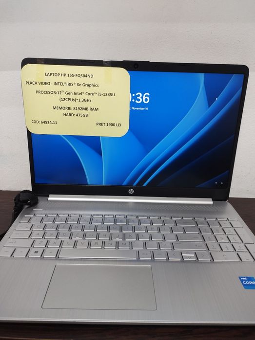 Laptop HP 15s-fq504nd i5 gen 12 (efn)