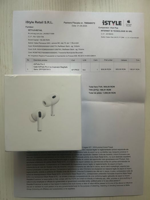 Airpods pro 2,originale,*CU FACTURA*