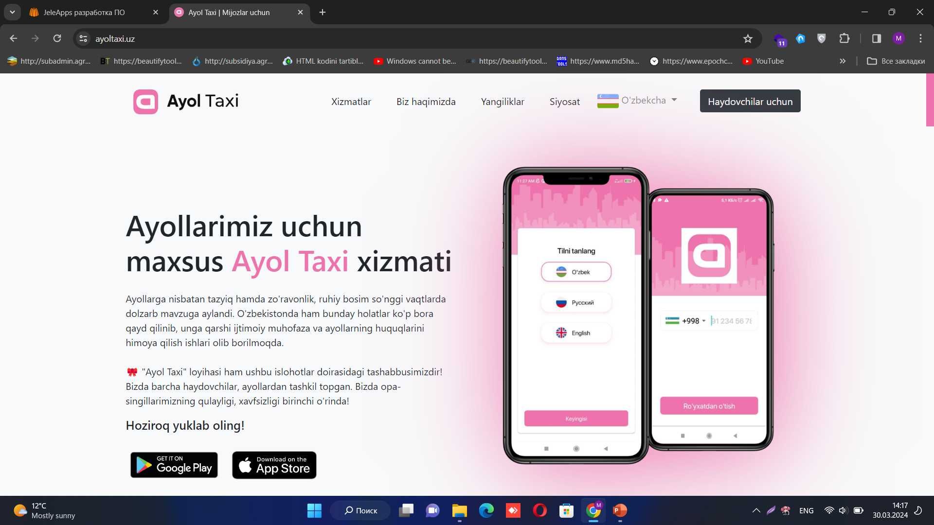 Dasturiy ta'minotlar ishlab chiqish xizmatlari,  CRM, ERP, Vebsaytlar