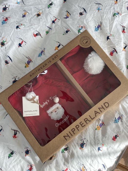 Бебешки коледен комплект nipperland 0-3м