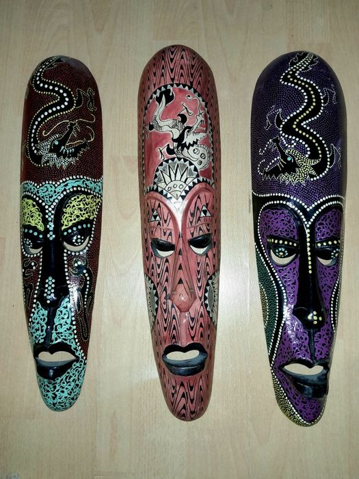 Африканские маски ручной работы, этно-декор (дерево)