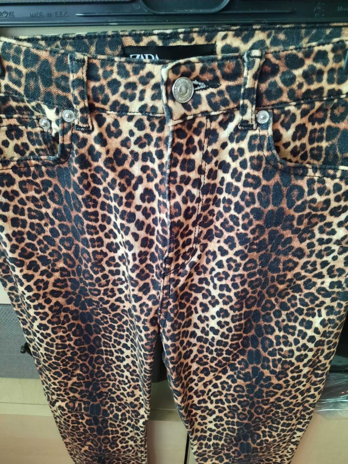 Blugi Skinny Zara Premium Talie Inalta - Animal Print S-36