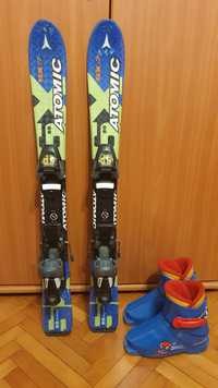 Ski copii Atomic  SX:7 80cm și bocanci Salomon 15 Mini mărime EUR 25