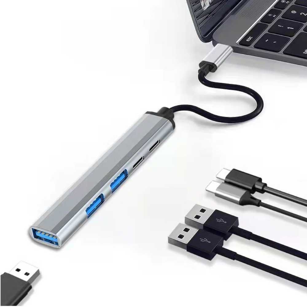 USB Hub Type C към 3 * USB + 2 * Type C Нов! Подходящ за MacBook