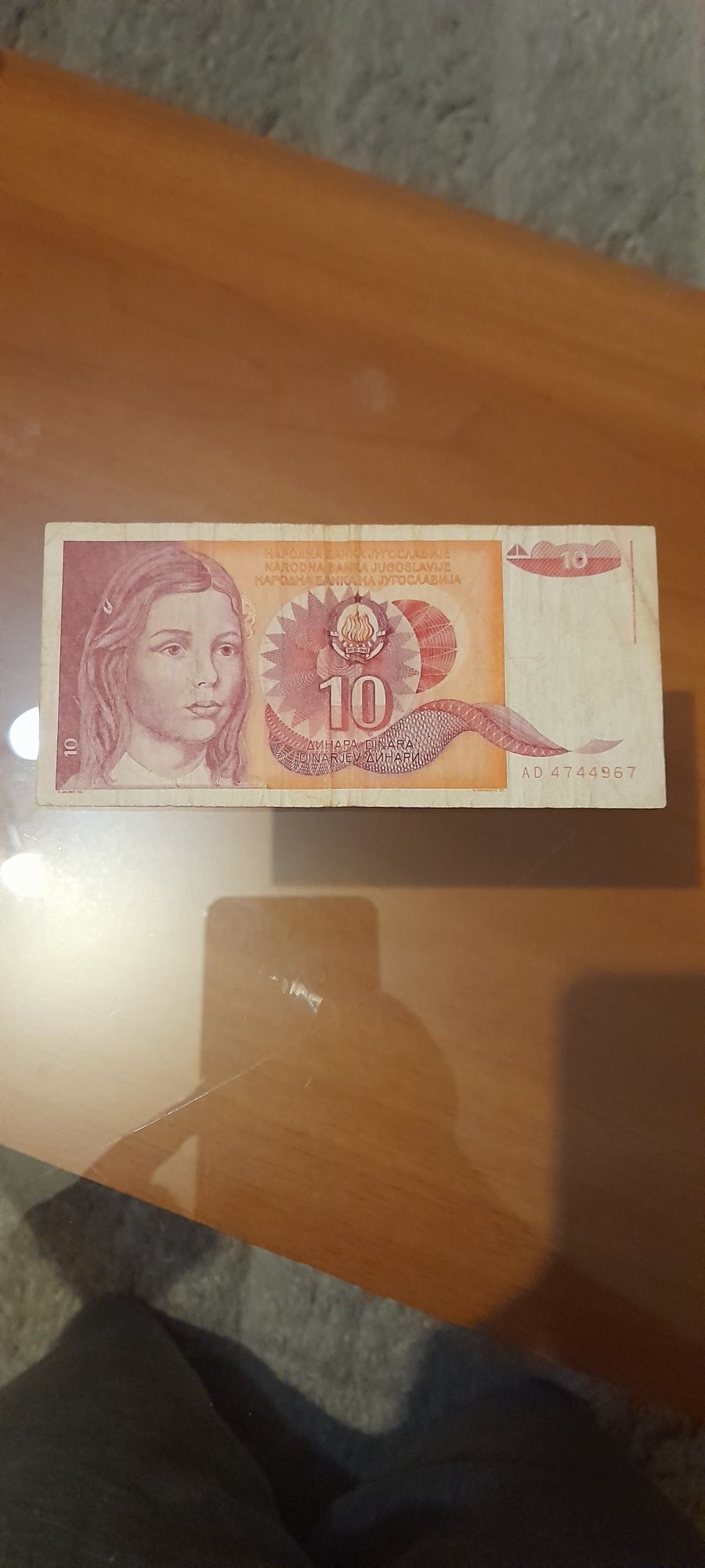 Bancnota 10 Dinari Yugoslavia 1990