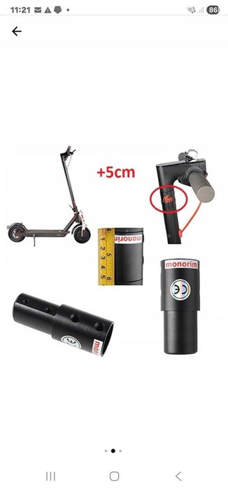 Extensie ghidon Monorim +5cm, metal pt rotinetineta Xiaomi