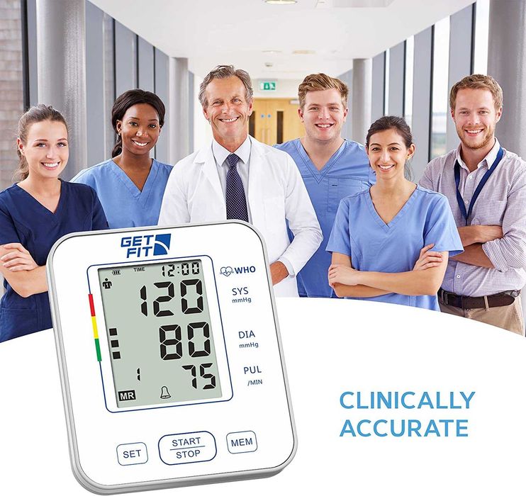 Get FitМедицински апарат за измерване на кръвно на ръката,LCD дисплей
