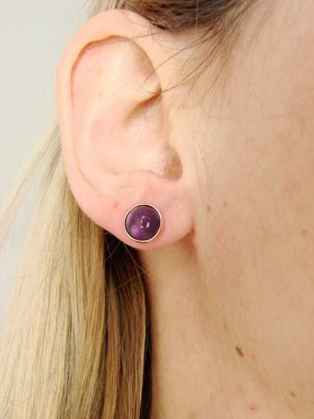 Cercei Aur 14K Cu Amethyst African Ametist Unicat