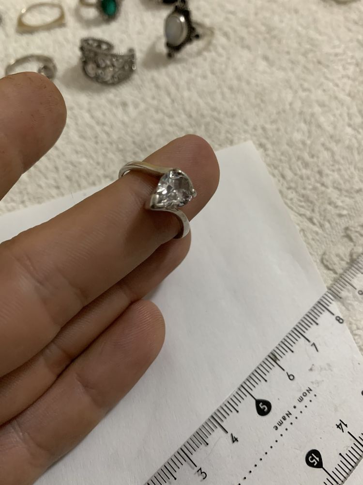 inel argint 925 , marime 6,5 -7 (17mm) piatra cristal