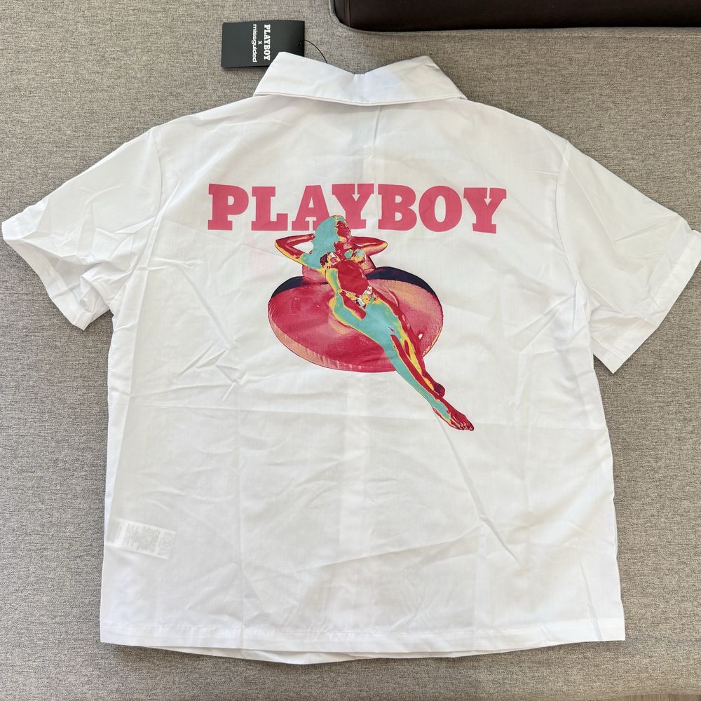 Комплект риза и къси панталонки Missguided x Playboy