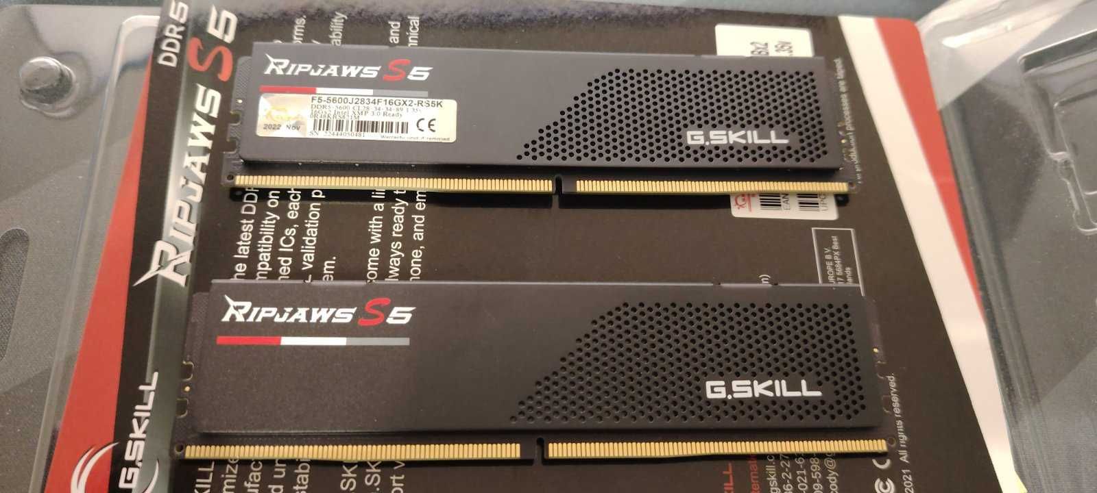 Рам памет G.SKILL Ripjaws S5 32GB (2x16GB) DDR5 5600MHz CL 28