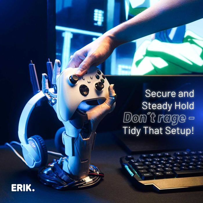 Grupo Erik Стойка за гейминг контролер и слушалки - Cyberpunk