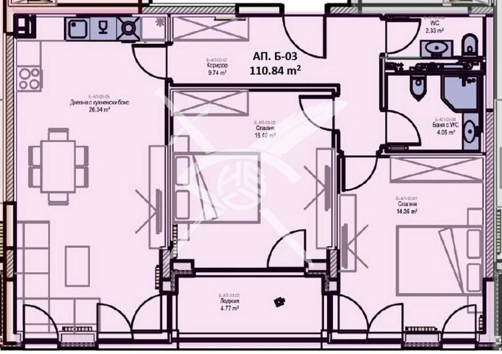 Тристаен апартамент в жк. Младост 2 № 1316- 37361
