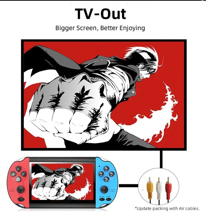 Consola jocuri portabila X7S, TV out, jocuri incluse