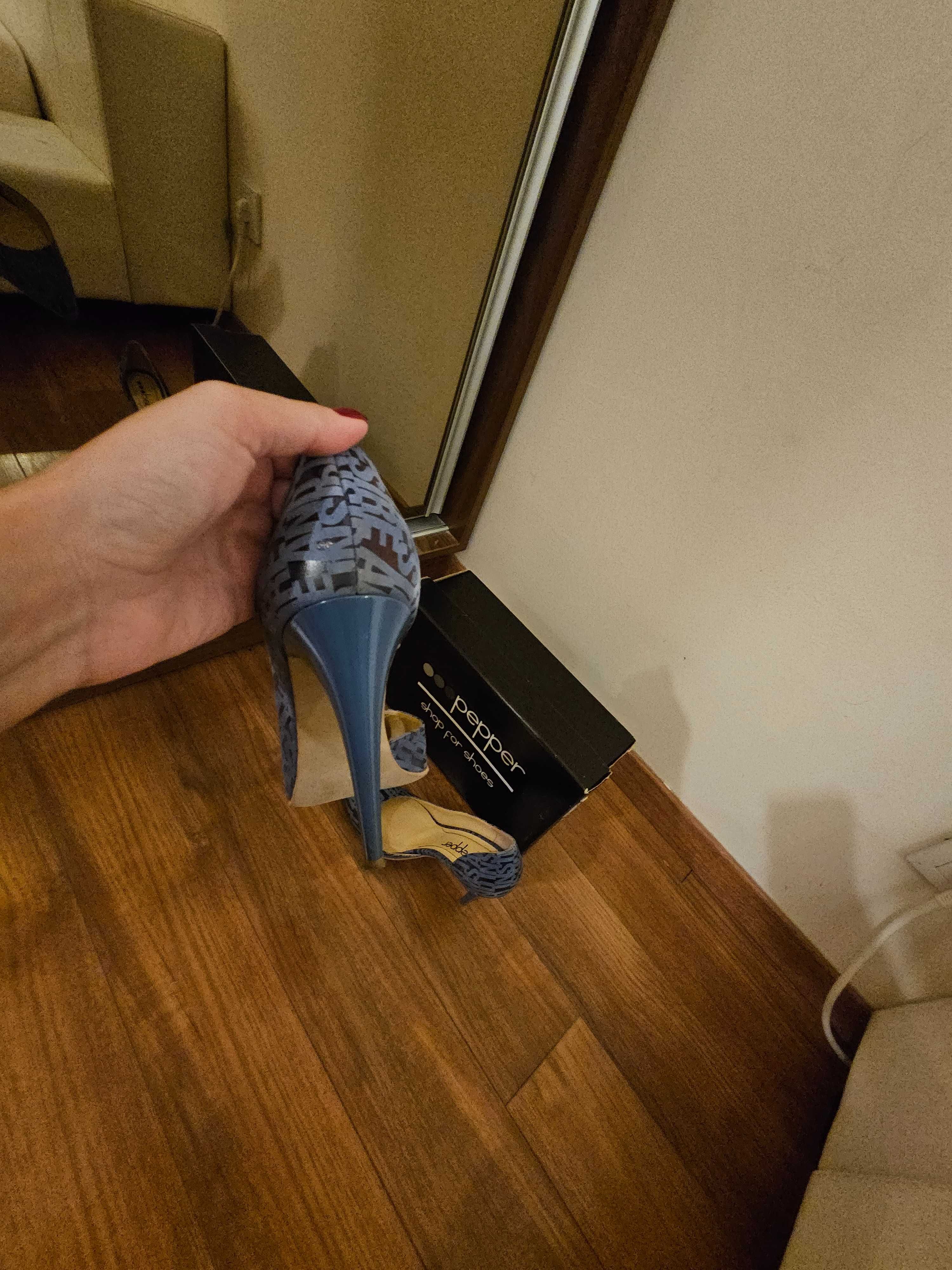 Pantofi Pepper Blue Print masura 39