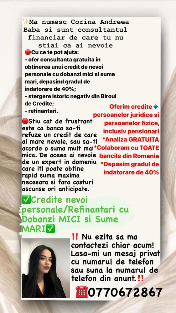 Credite de nevoie personale/ Refinantari