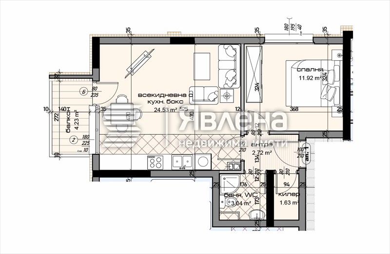 Продава се Двустаен апартамент в Варна, Младост 1 - 69 кв.м за 1492 €/кв.м - Снимка #1