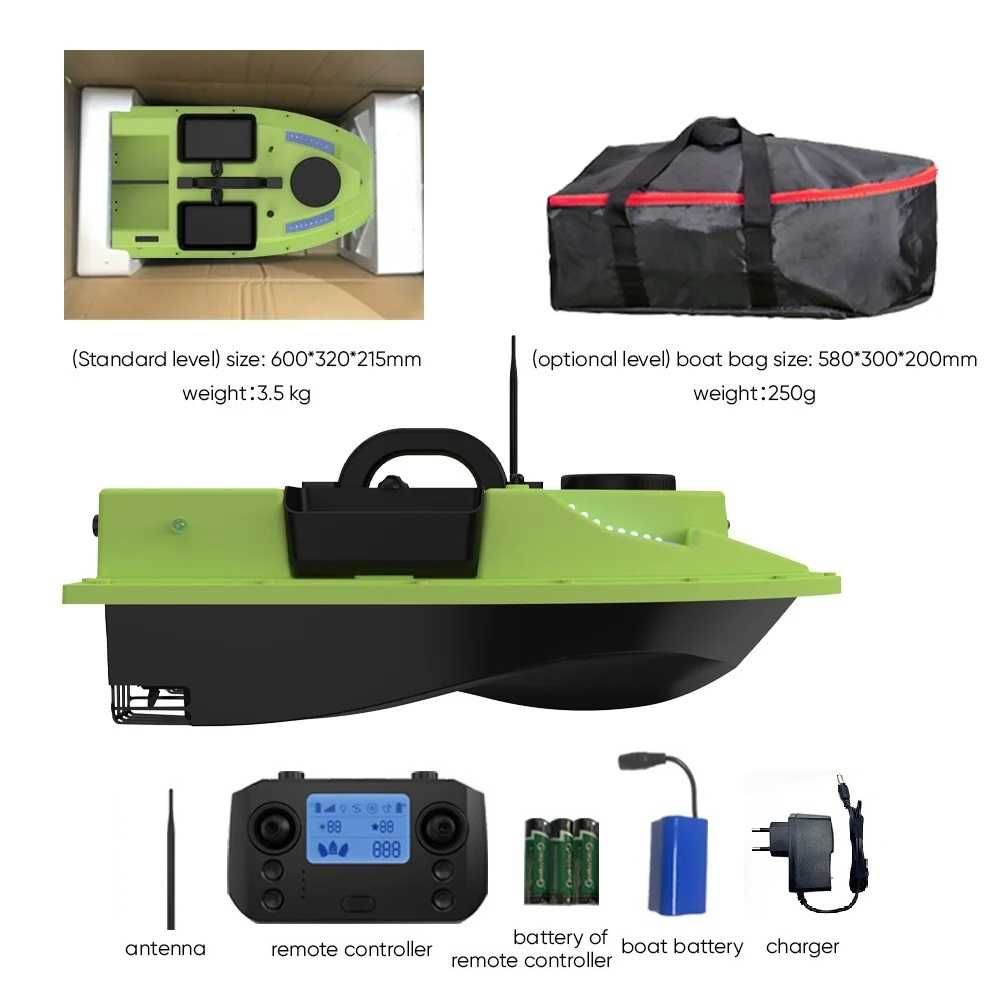 Лодка за захранка с GPS Flytec D19, 12000 mAh, 4 контейнера, сак