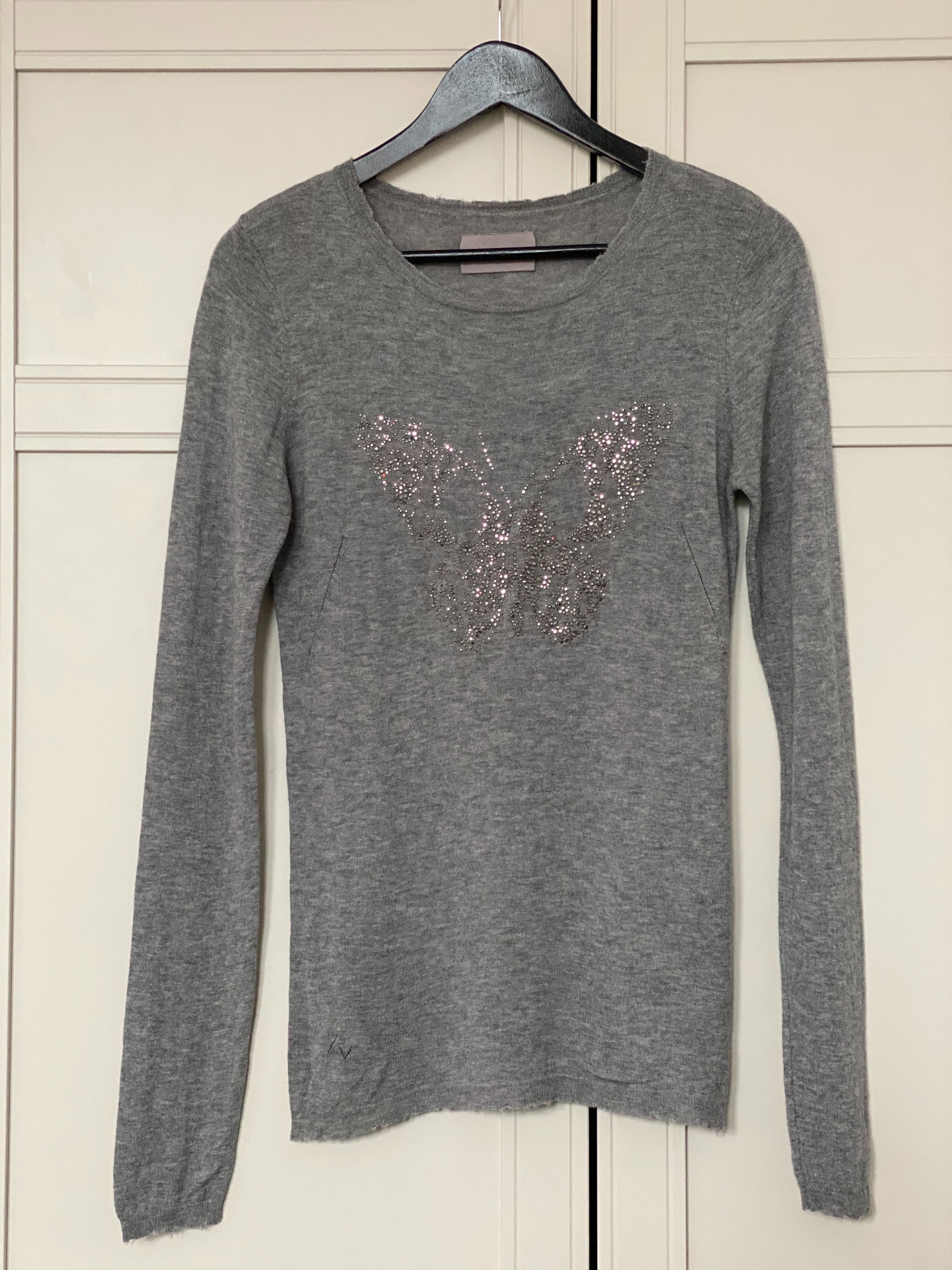 Pulover Zadig &Voltaire gri original!100% cașmir , S-M