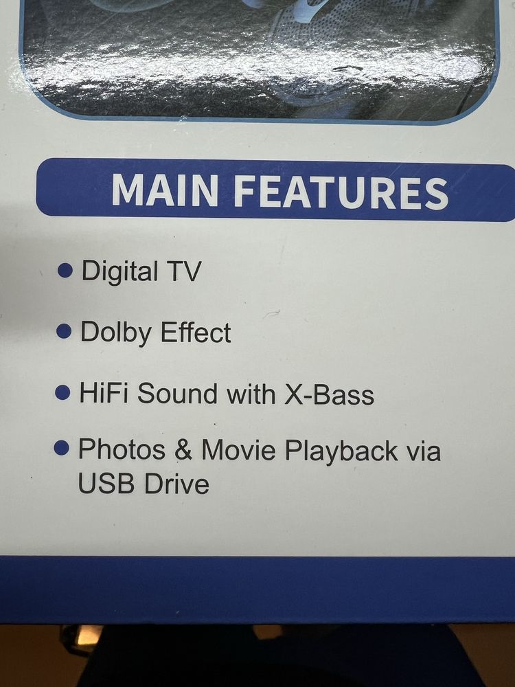Портативен Мини преносим с батерия телевизор, 7 инча, DVB-T2 DAB+ FM