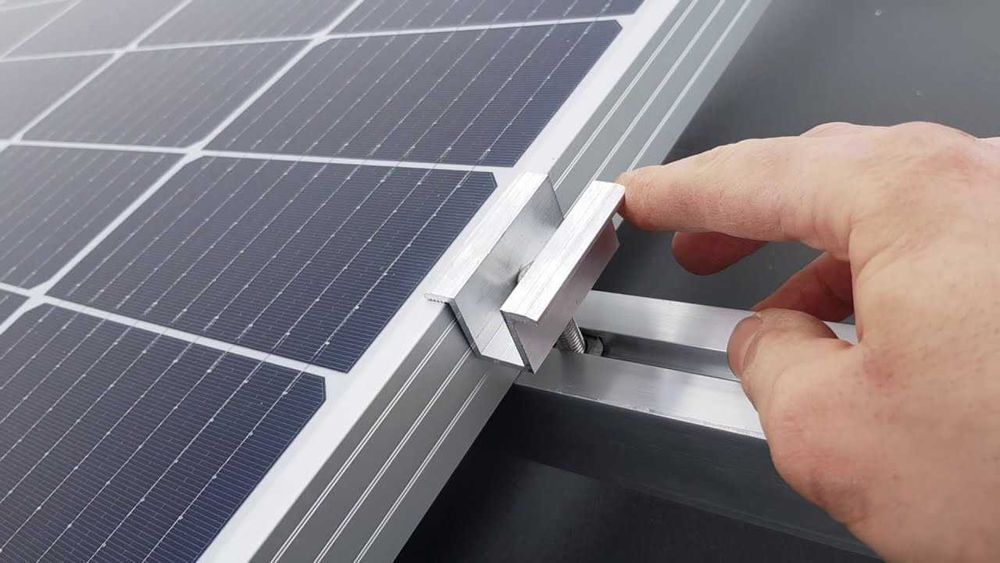 SET Clemă îmbinare panou solar șurub inox M8x25 și piuliță