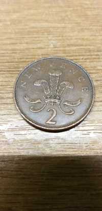 Moneda 2 pence, UK, anul 1971