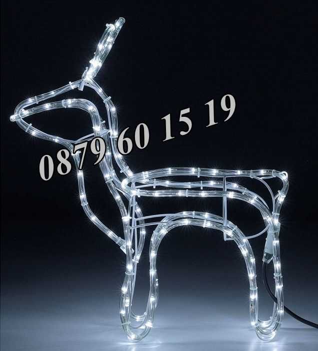 Коледен светещ елен, коледна украса, жълта, бяла или синя светлина